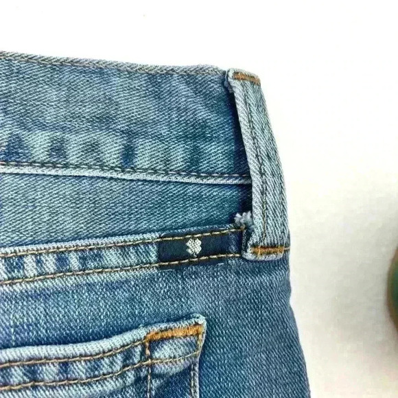 Lucky Brand Retro Faded Patchwork Whisker Frayed Denim Jean Shorts Size 4/27 - Picture 10 of 14